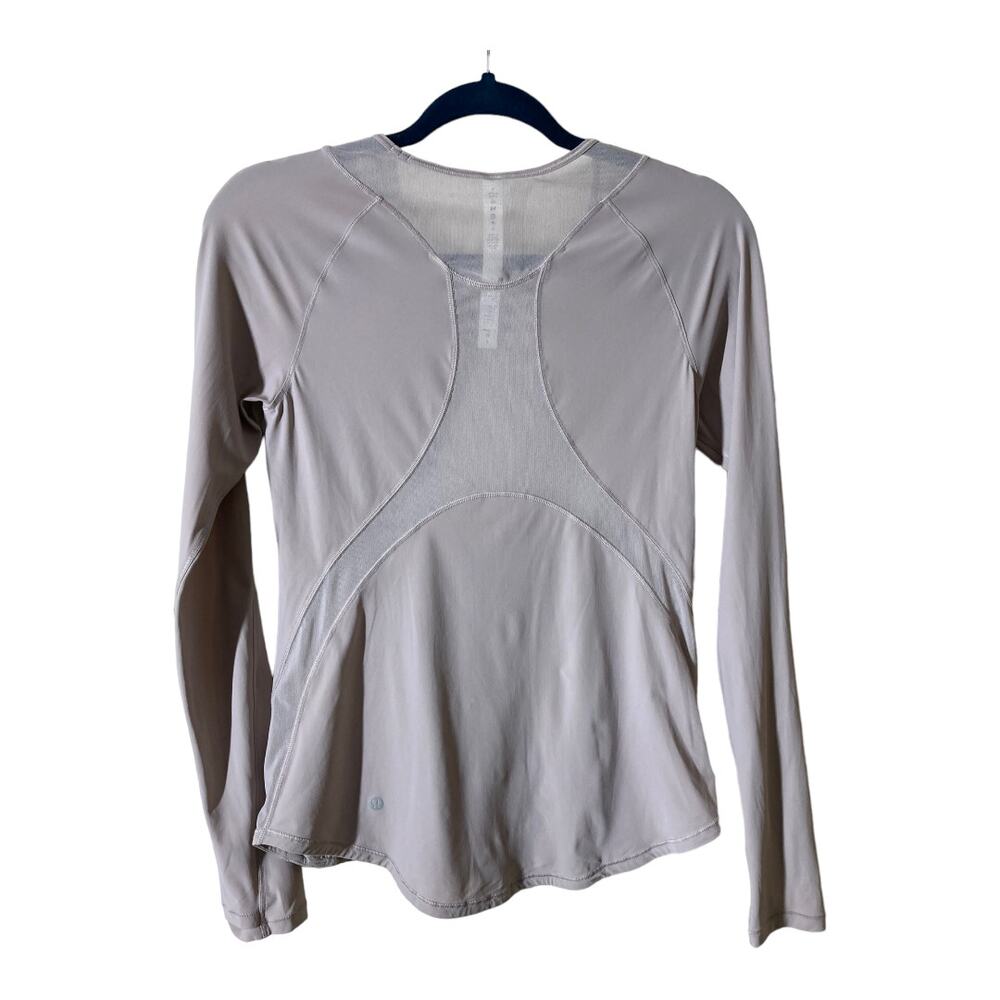 Lululemon Powdered Mauve Mesh Long Sleeve Sculpt Top - Sz 4 - Picture 5 of 7